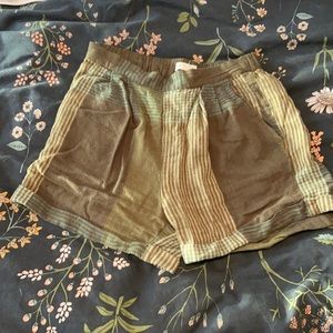 Army green trendy flowy shorts